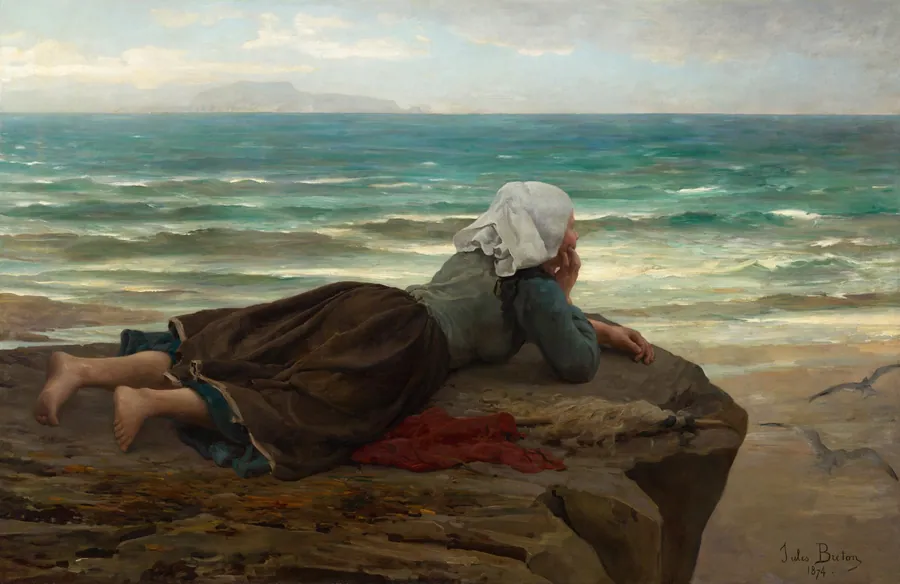 The Cliff (La Falaise) by Jules Breton
