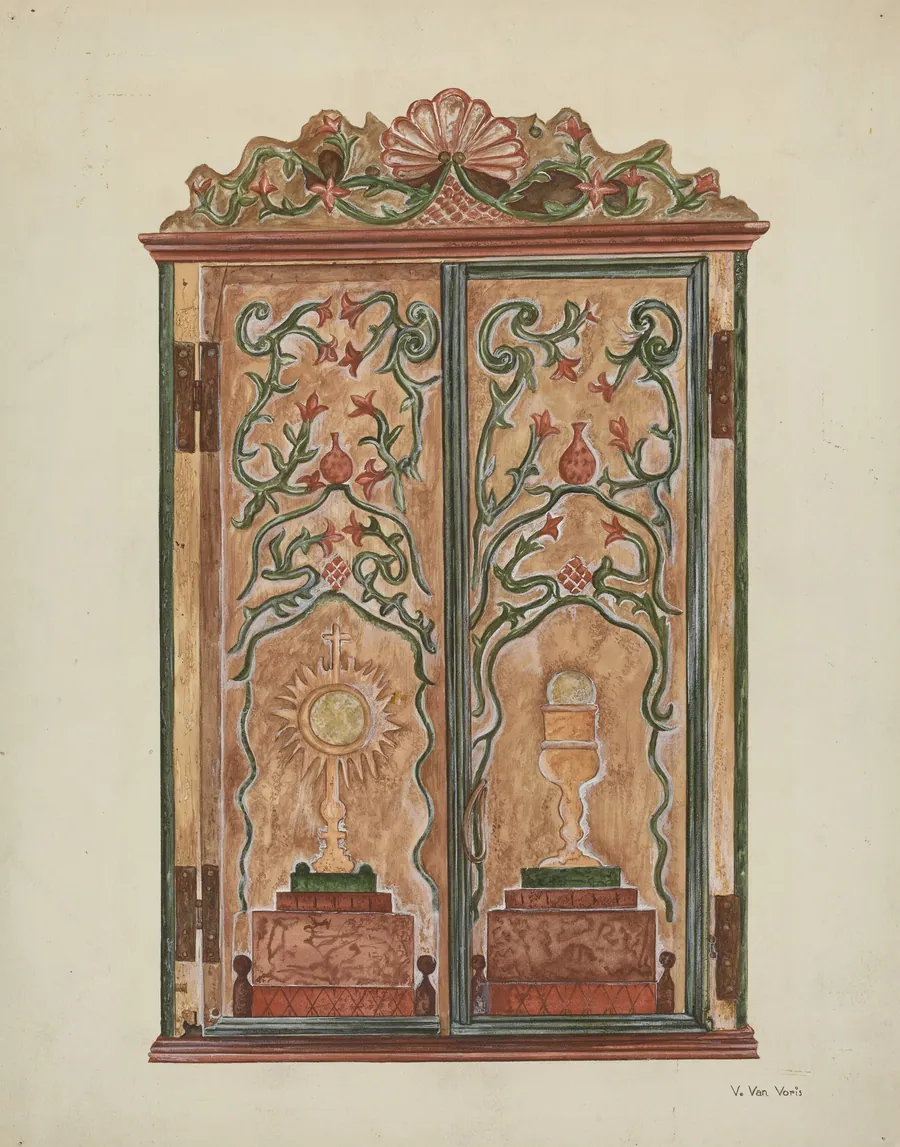 Hand-carved Cabinet by Vera Van Voris