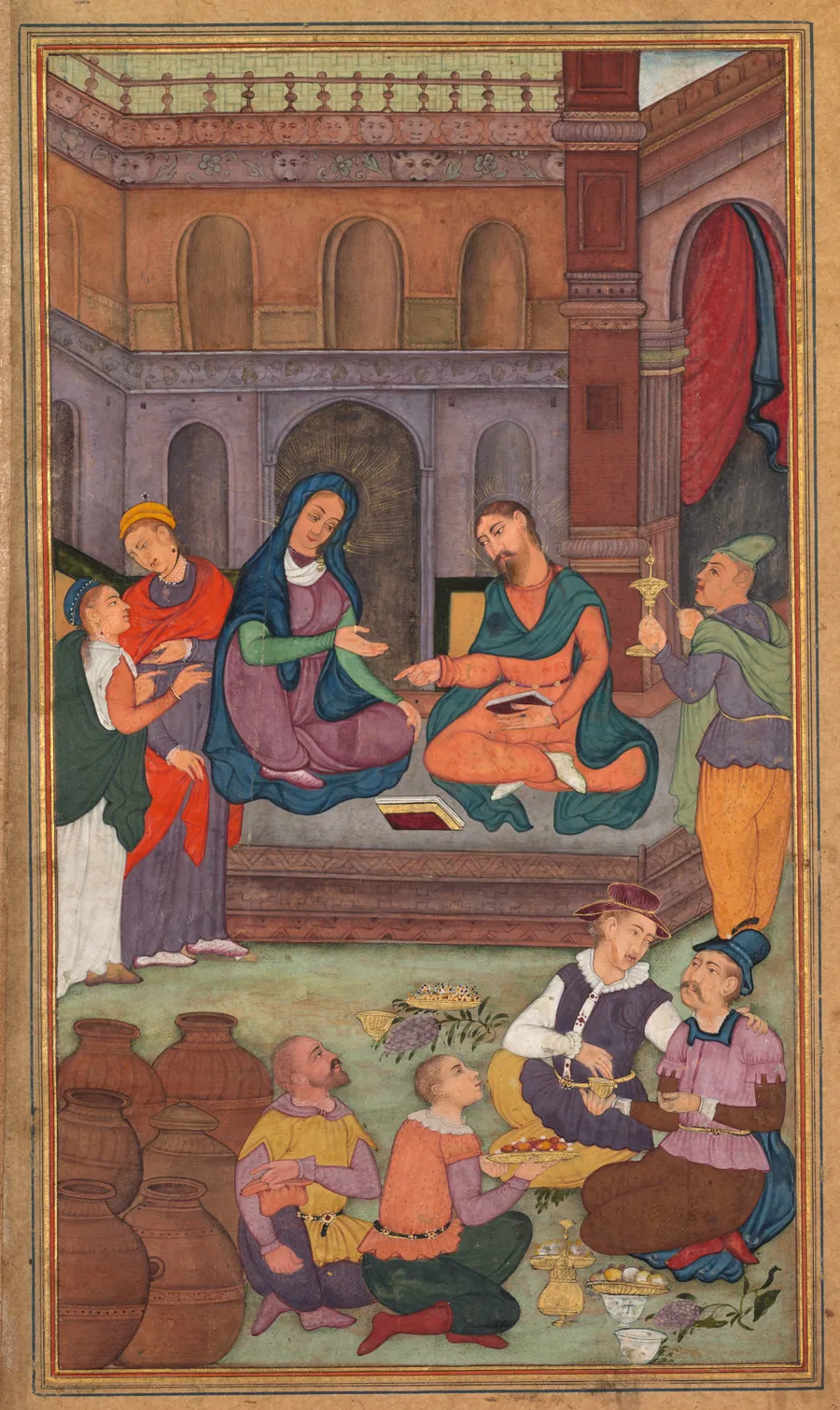The Marriage at Cana (folio 58 verso), from a Mirror of Holiness (Mir’at al-quds) of Father Jerome Xavier