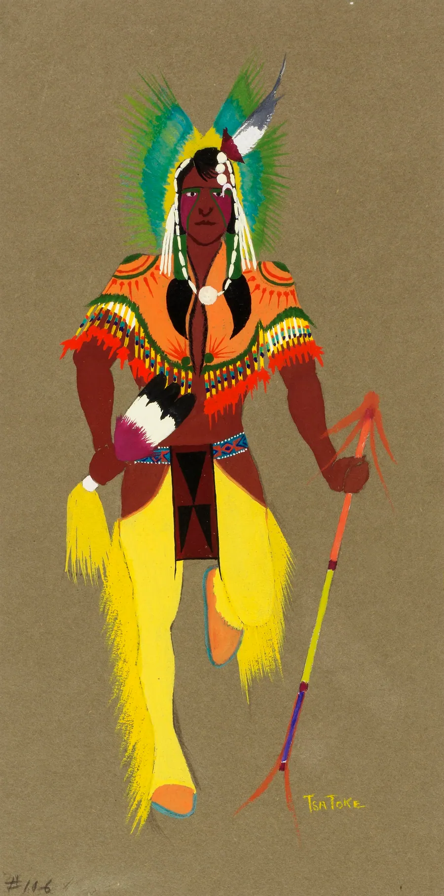 War Dancer by Monroe Tsatoke, born Saddle Mountain, OK 1904-died OK 1937