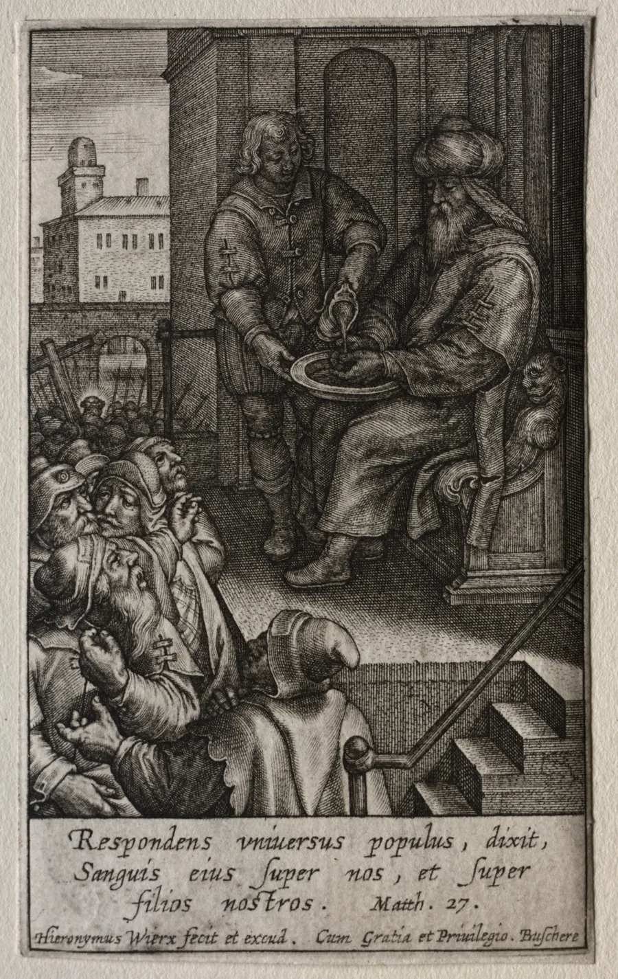 The Passion: Pilate Washing his Hands by Hieronymus Wierix