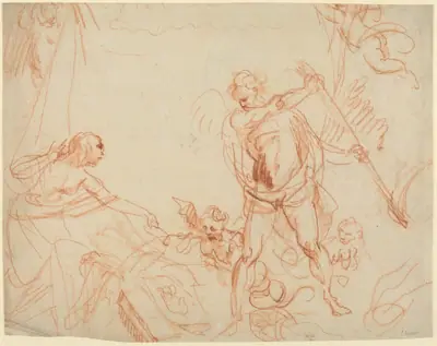 Mythological Composition with Chronos and Harpies [recto]