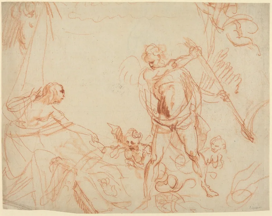 Mythological Composition with Chronos and Harpies [recto] by Giovanni Battista Cipriani