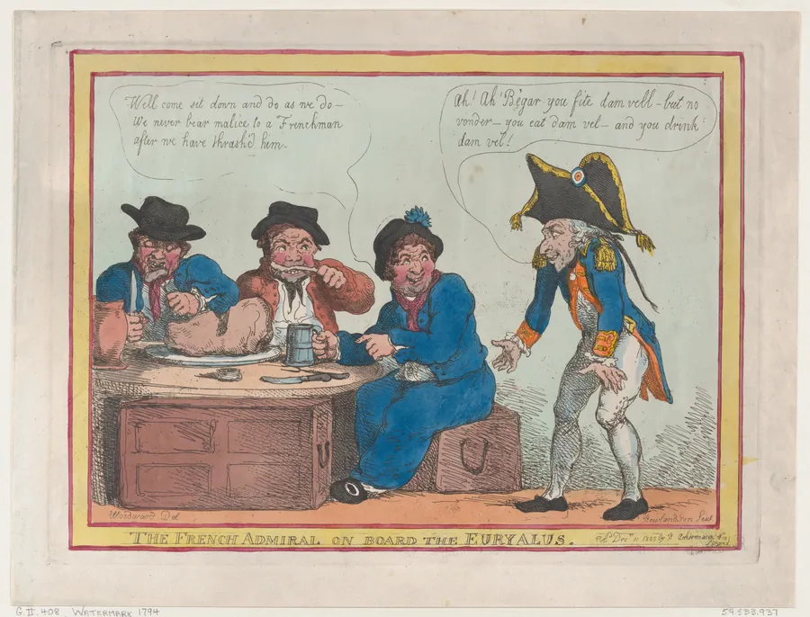 The French Admiral on Board the Euryalus by Rudolph Ackermann, London