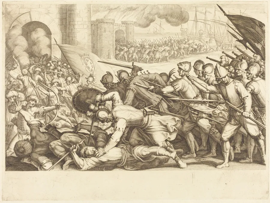 The Troops Forcing the Gate of a Town by Jacques Callot
