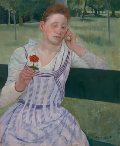 Woman with a Red Zinnia (Revery)