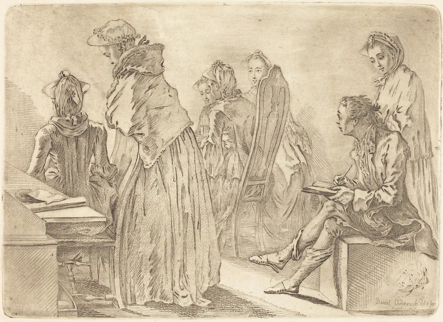 Party with Six Ladies and the Artist by Daniel Nikolaus Chodowiecki