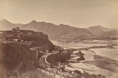 Fort Attock with Bridge of Boats and Khairabad