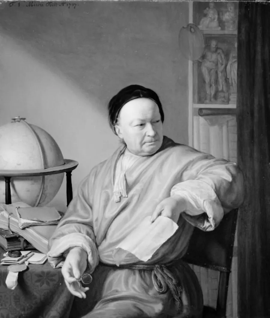 Kunstnerens fader, maleren Willem van Mieris (1662-1747) by Frans van Mieris (II)