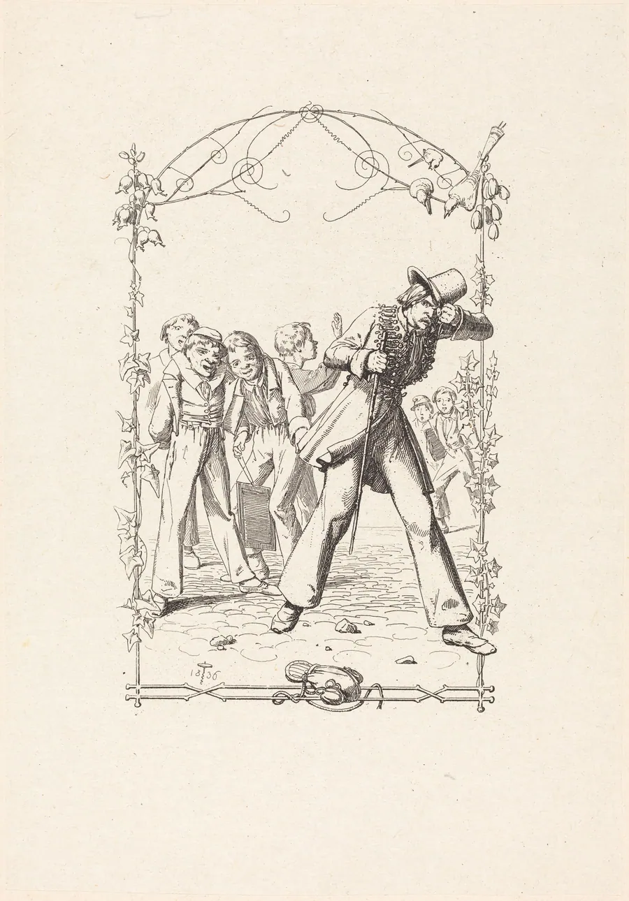 Peter Schlemihl Taunted for His Lack of Shadow by Adolf Schrödter