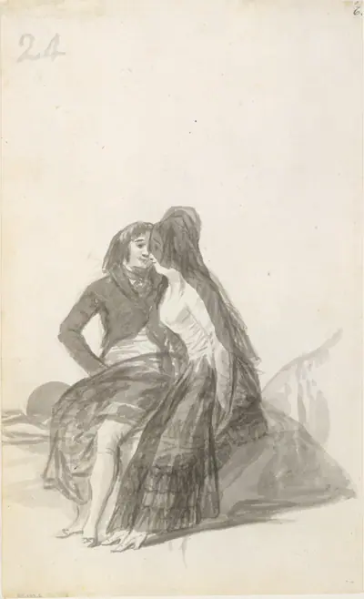 Lovers Sitting on a Rock; folio 24 (verso) from the Madrid Album 'B'