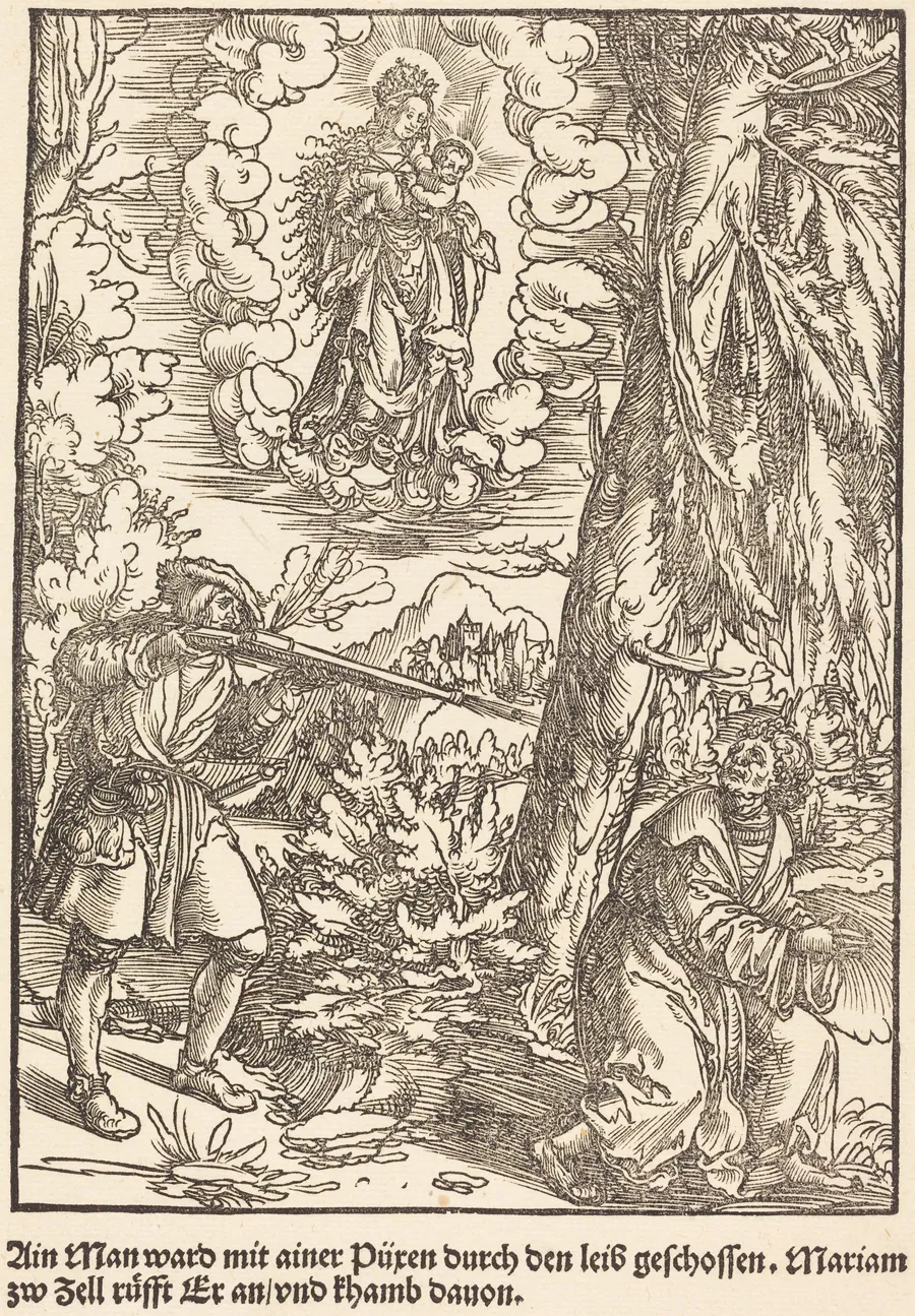 Ain Man ward mit ainer Puren ... by Master of the Miracles of Mariazell