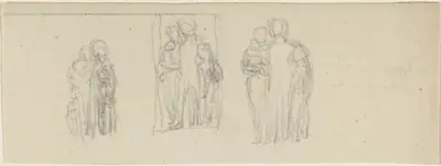 Three Groups of Figures (Parents and Children?)