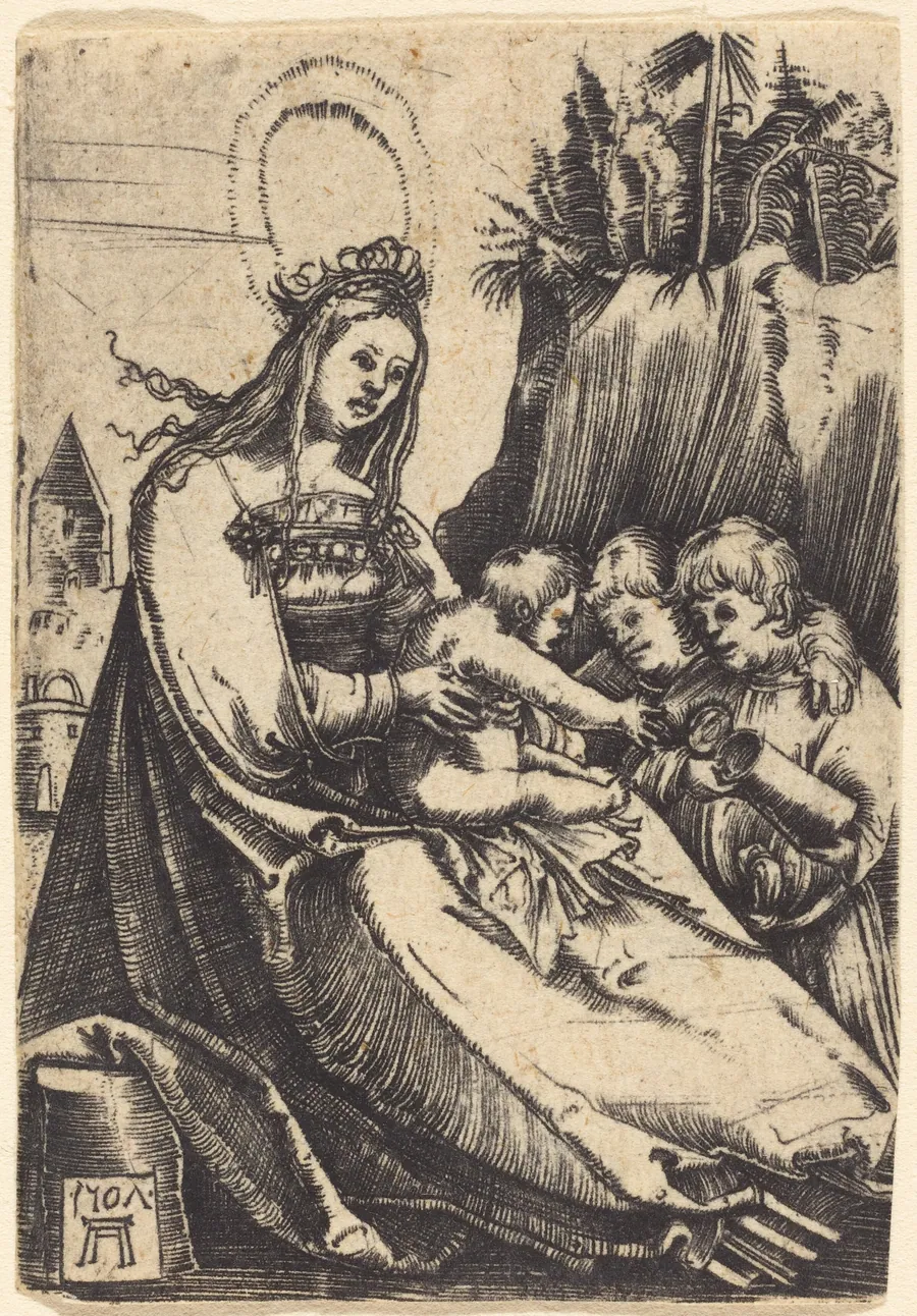 Virgin and Child with Two Boys by Albrecht Altdorfer