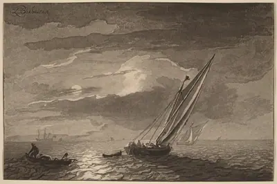 Seascape with Full Moon