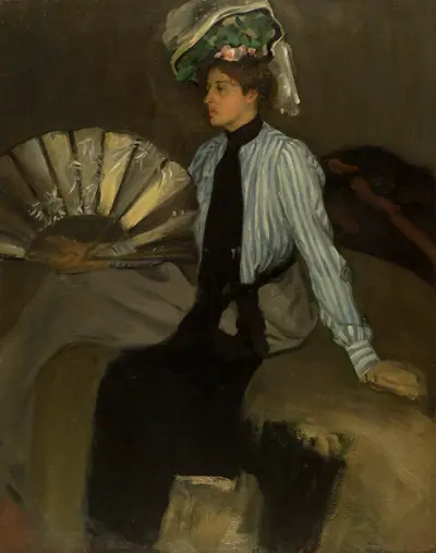 Young Woman with Fan