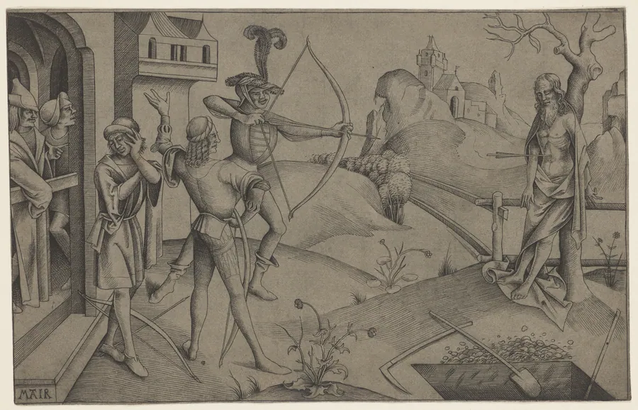 The King's Sons Shooting at their Dead Father's Body by Mair von Landshut