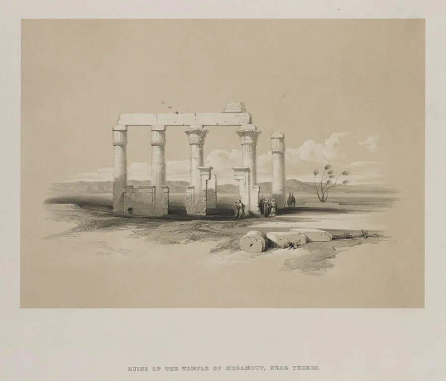 Egypt and Nubia, Volume II: Ruins of the Temple of Madamoud, at Thebes by Louis Haghe