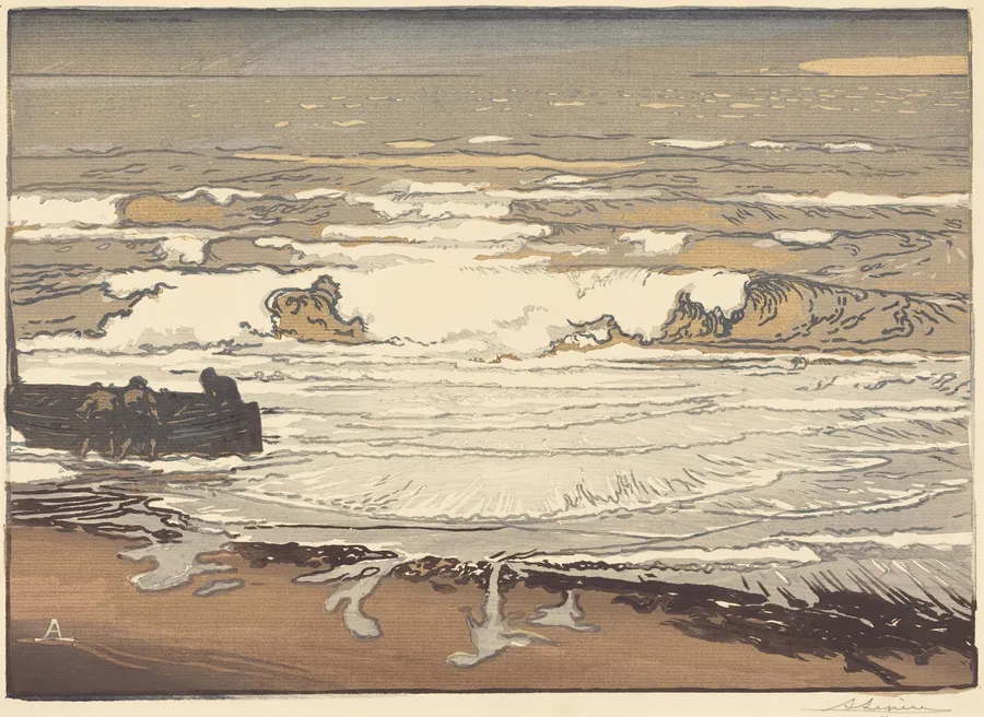 Unfurled Waves, Flood of September, 1901 (Les Vagues deferlent) by Auguste Lepère