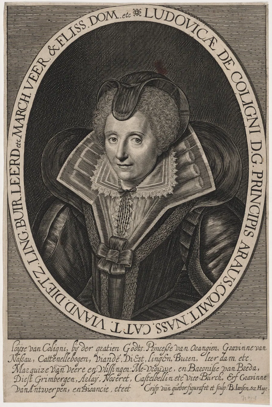 Louise de Coligny, Fourth Wife of William I of Orange by Crispyn van den Queboorn