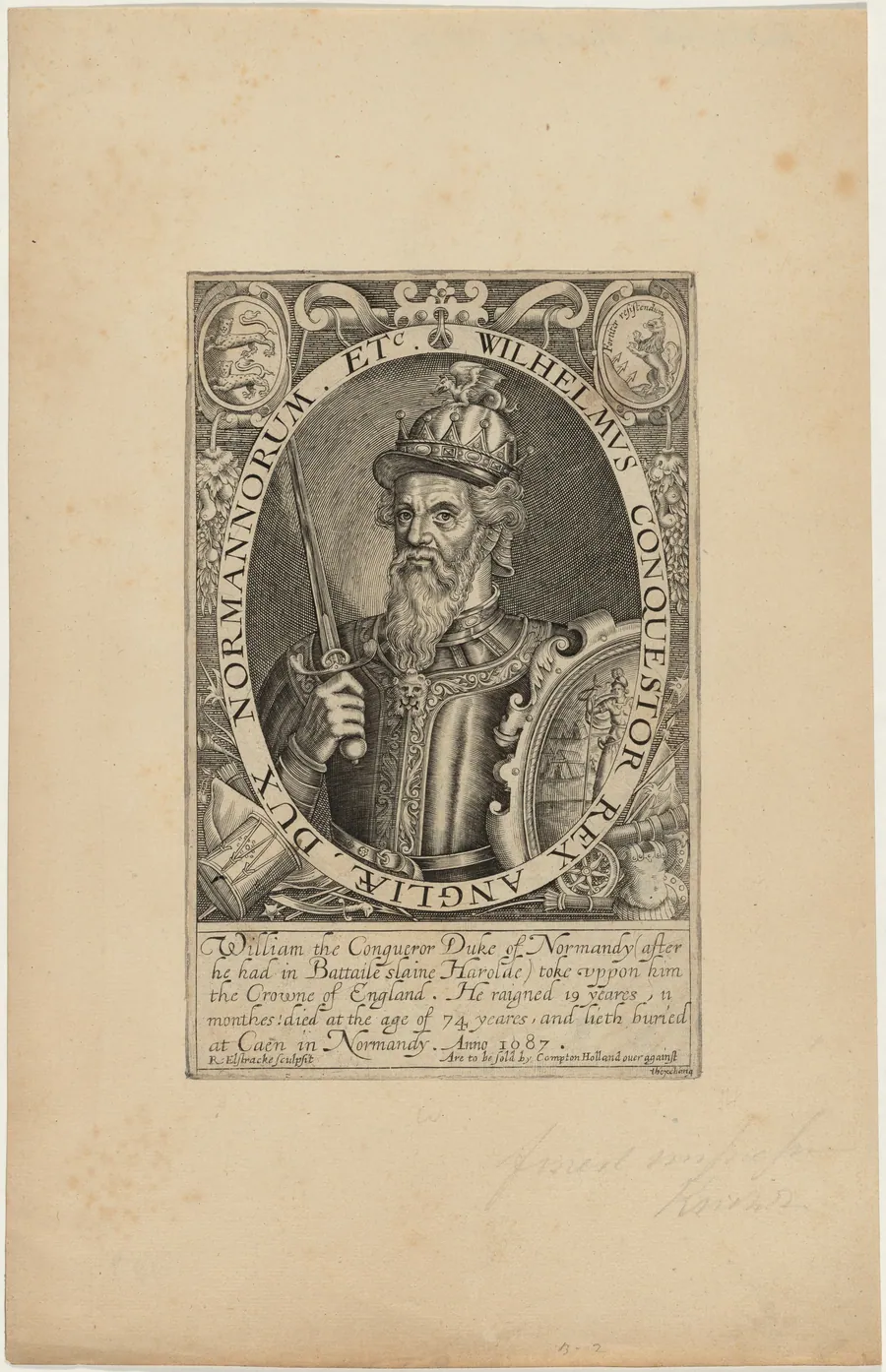 William I of England by Renold Elstrack