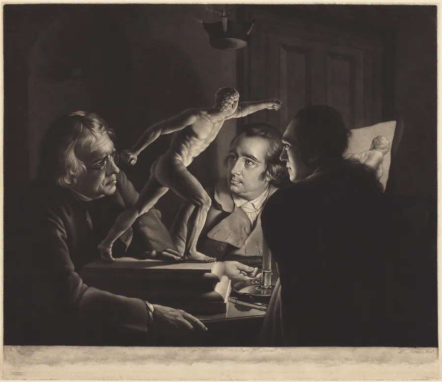 Three Persons Viewing the Gladiator by Candlelight by William Pether