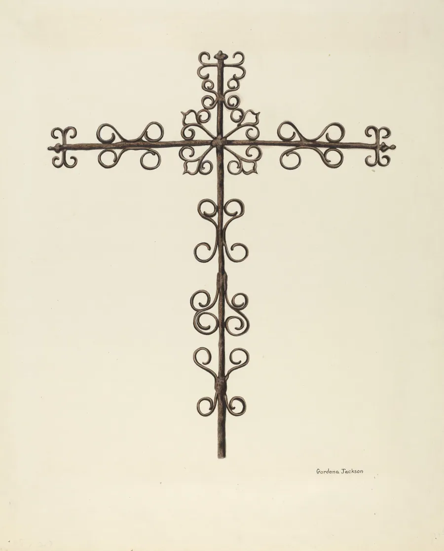 Wrought Iron Cross (Restored) by Gordena Jackson