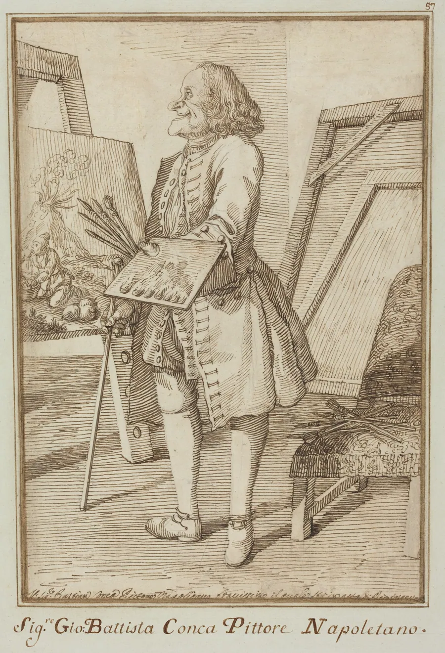 Signore Sebastiano Conca, Pittore Napoletano (Signore Sebastiano Conca, Neapolitan Painter) by Pier Leone Ghezzi
