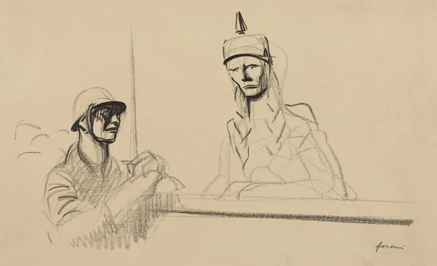 French Soldier Addressing Germania by Jean-Louis Forain