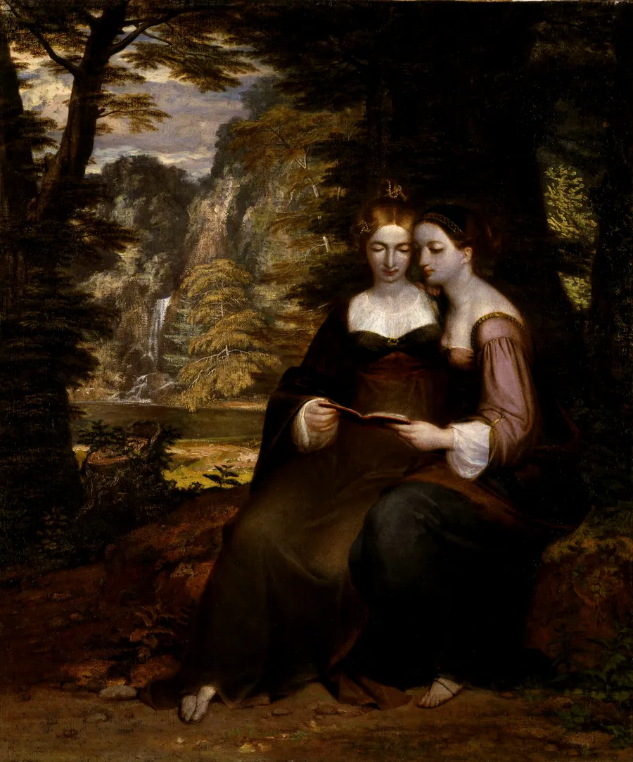 Hermia and Helena by Washington Allston, born Georgetown, SC 1779-died Cambridgeport, MA 1843