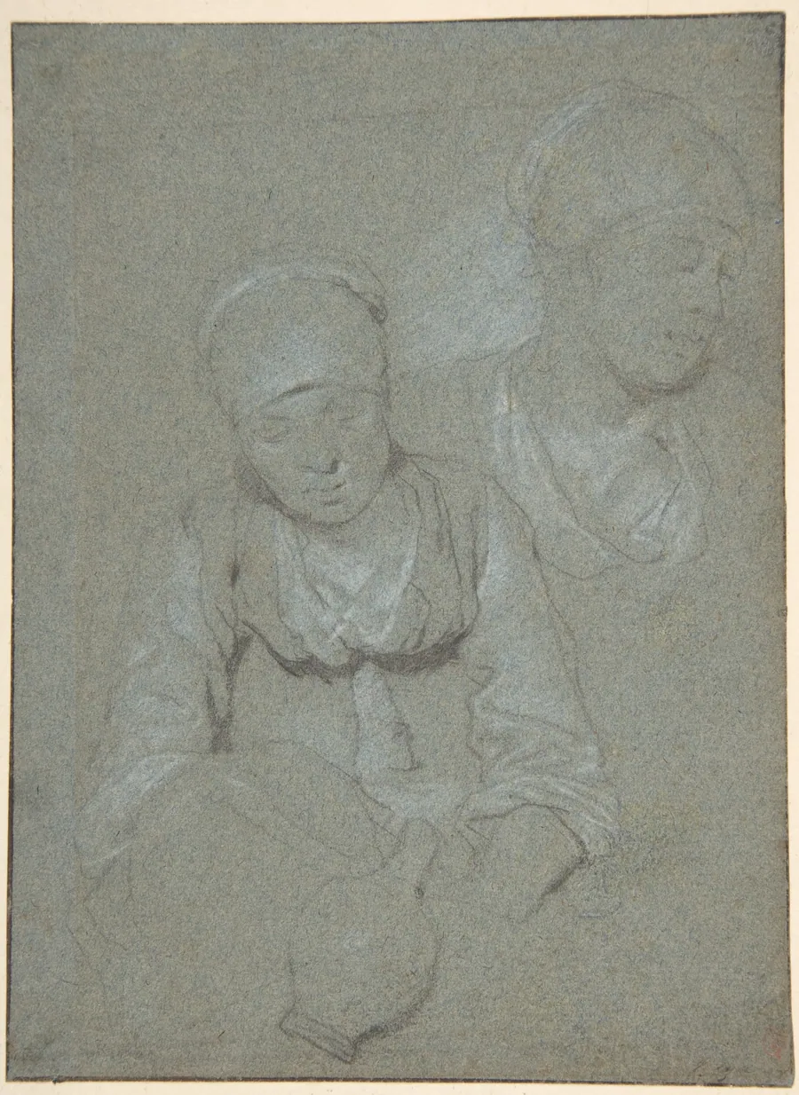 Woman Holding a Jug and a Study of her Head Seen from the Left by Cornelis Bega