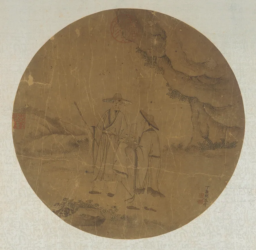 Landscape: two figures by Ding Guanpeng (active 1726-after 1770)