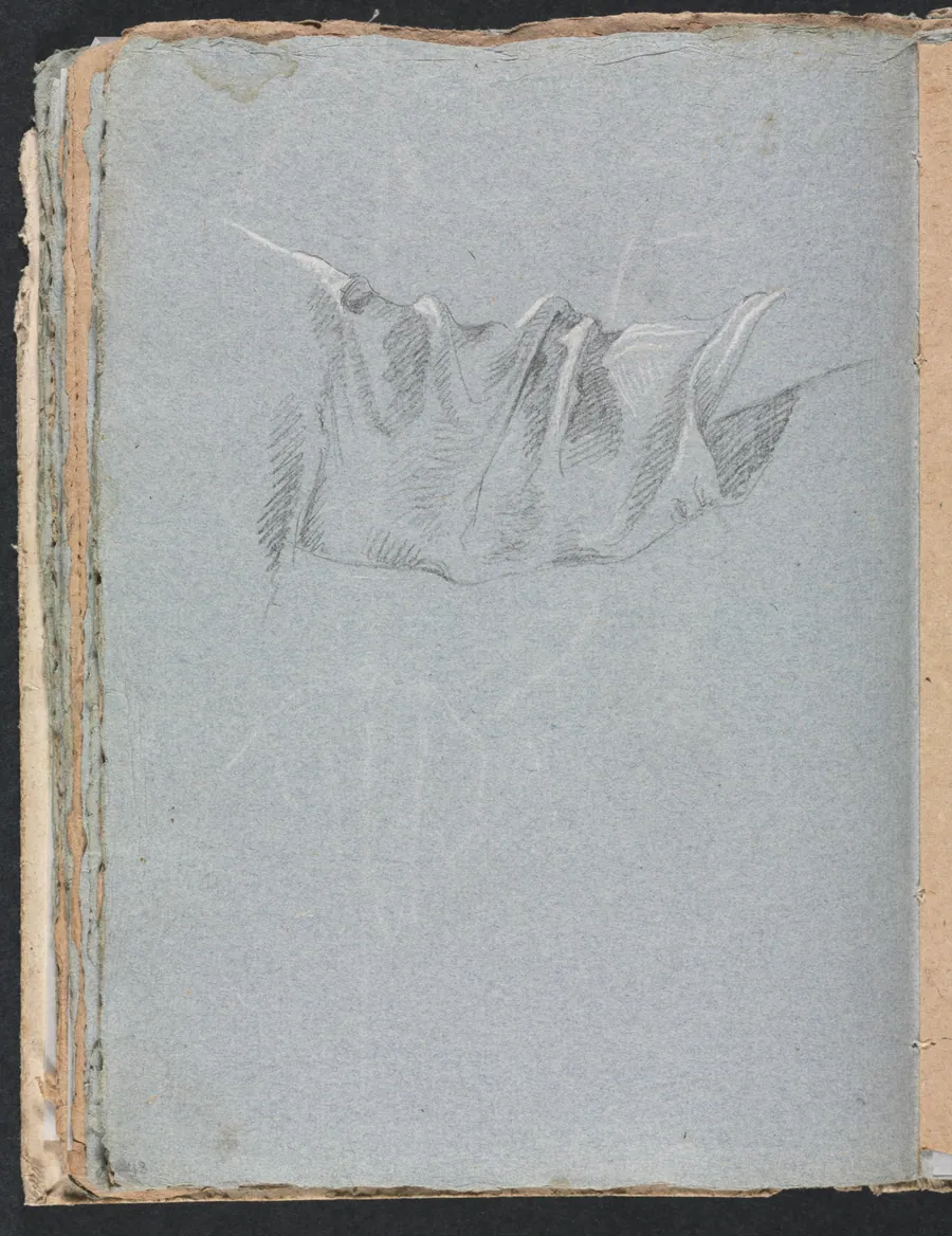 Verona Sketchbook: Drapery study (page 48) by Francesco Lorenzi