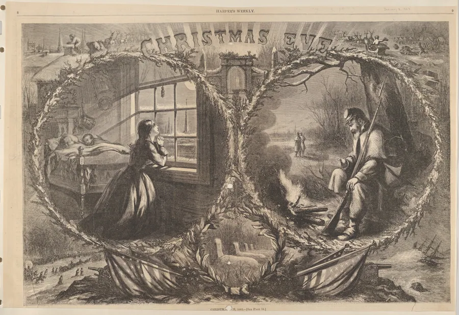 Christmas Eve, 1862 (from "Harper's Weekly," vol. 7, pp. 8-9) by Thomas Nast
