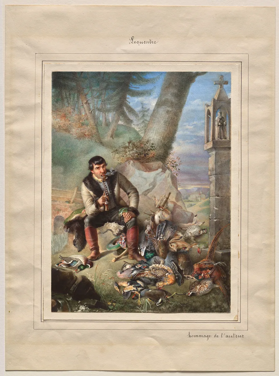 Hunstman with Trophies by Hippolyte Lequeutre