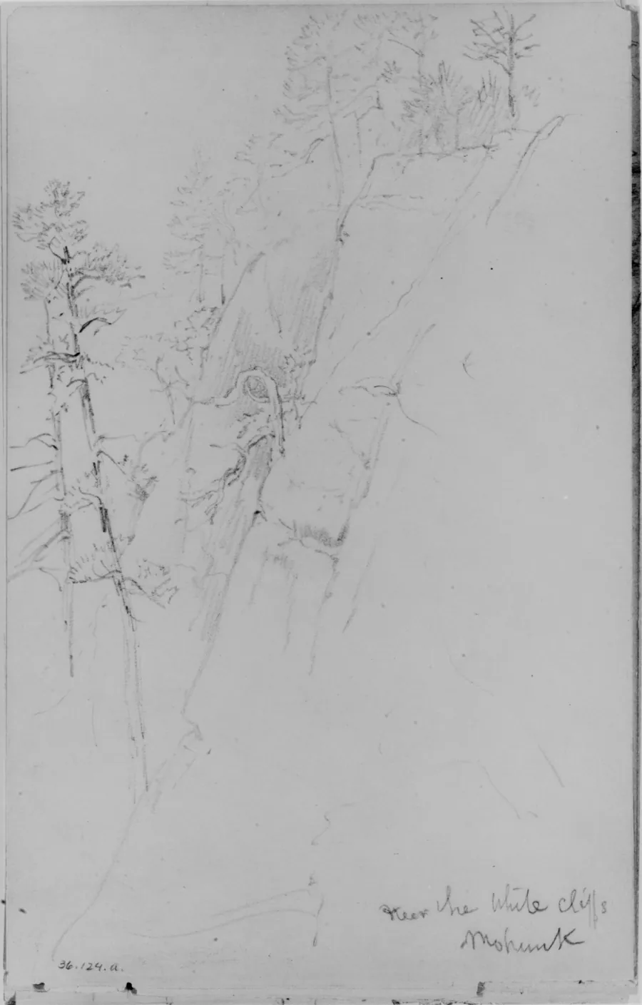 Near the White Cliffs, Mohonk  (from Sketchbook) by Daniel Huntington