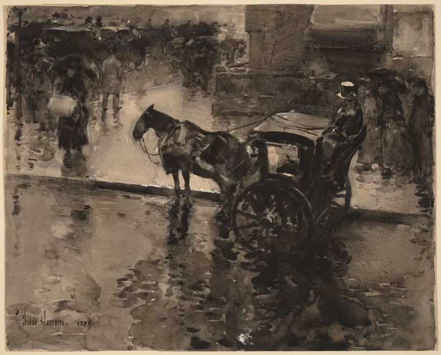The Up-Tide on the Avenue by Childe Hassam