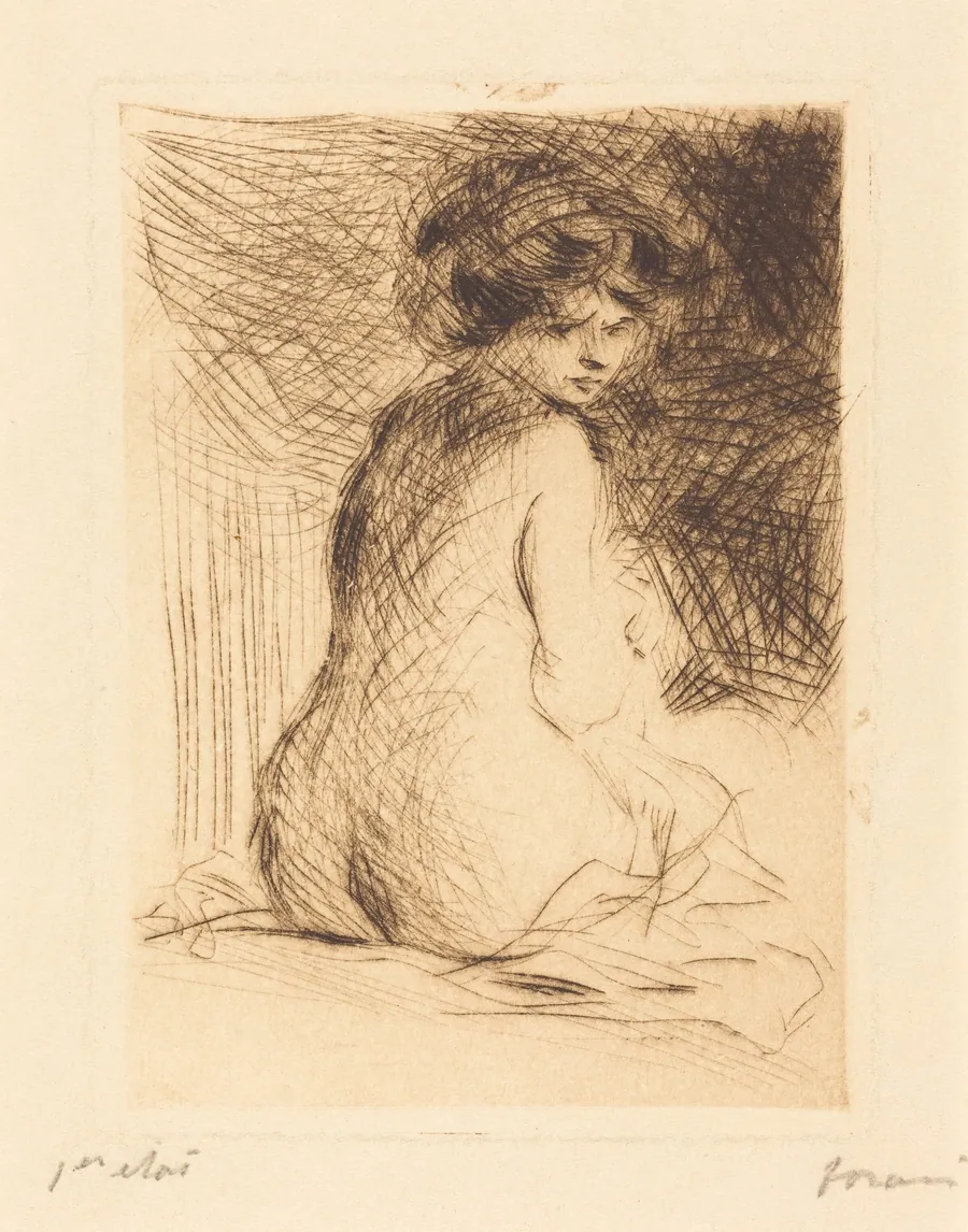 Femme nue vue de dos (Nude Woman Seen from the Back) by Jean-Louis Forain