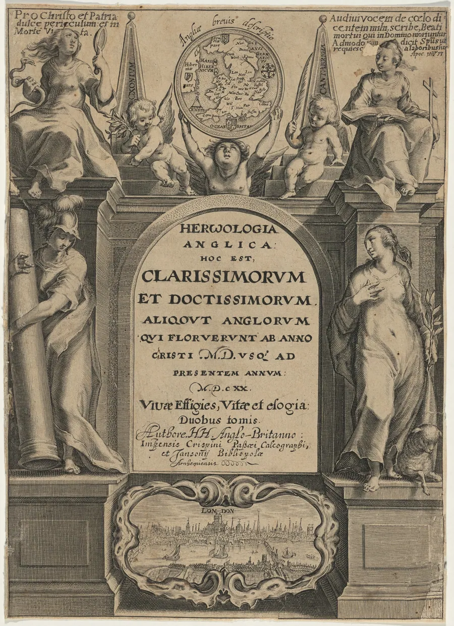 Title page to Holland's "Herwologia" by Crispijn van de Passe I