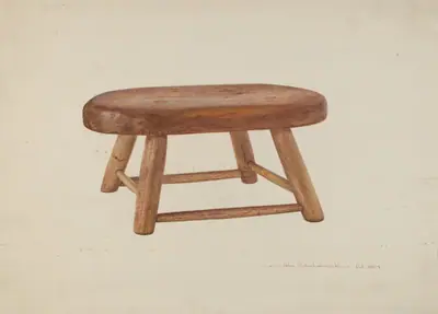 Pennsylvania Dutch Bed Stool