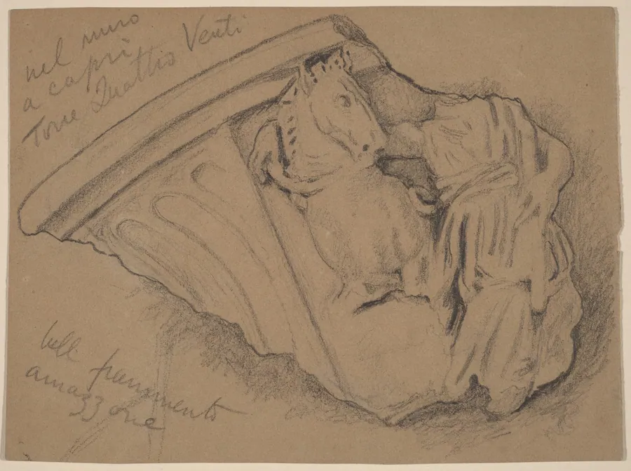 Sketch of a Fragment from a Wall in Capri by Elihu Vedder