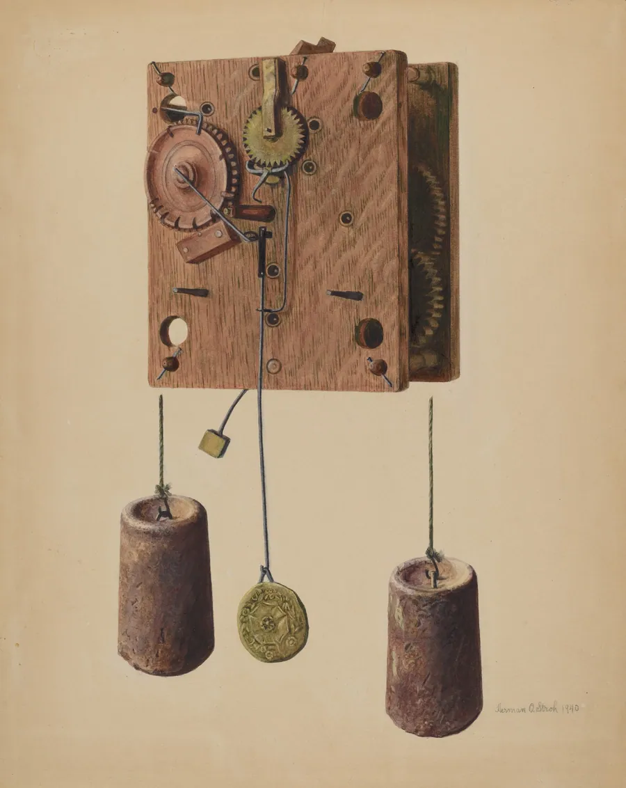 Mechanism of Eli Terry Clock by Herman O. Stroh