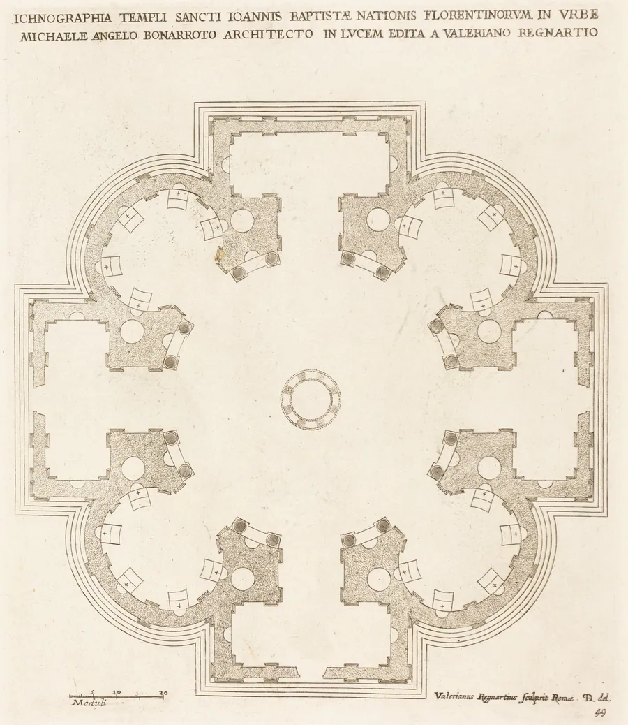 Ground Plan of the Church of Saint John the Baptist by Valerien Regnard