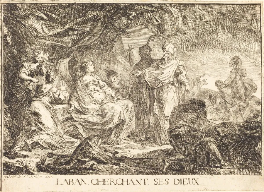 Laban cherchant ses dieux (Laban Searching for his Household Gods) by Gabriel de Saint-Aubin