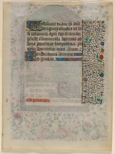 Leaf from a Book of Hours: Text (verso)