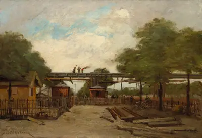 Construction of an Elevated Railway:  Bridge over the Cours de Vincennes
