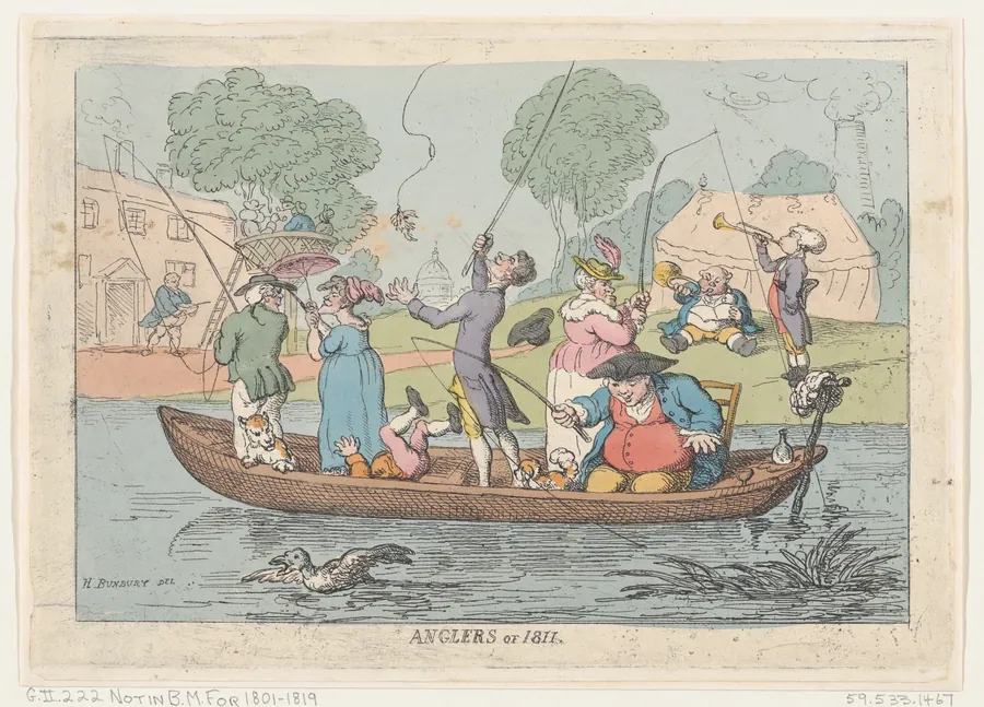 Anglers of 1811 by Henry William Bunbury