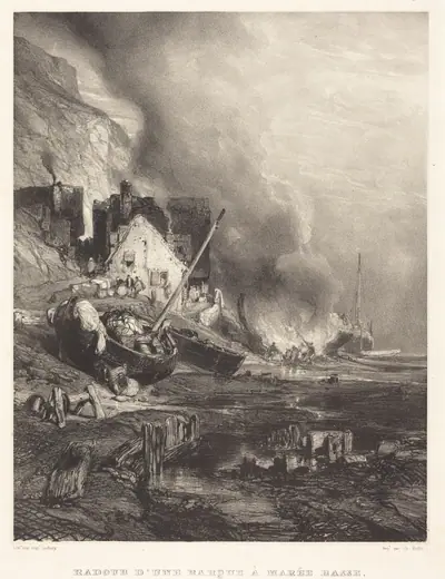 Radoub d'une Barque à la Marée Basse (Refitting of a Ship at Low Tide)