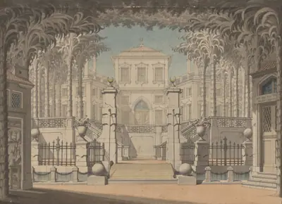 A Turkish Palace (Probably for Mozart's "Abduction from the Seraglio")