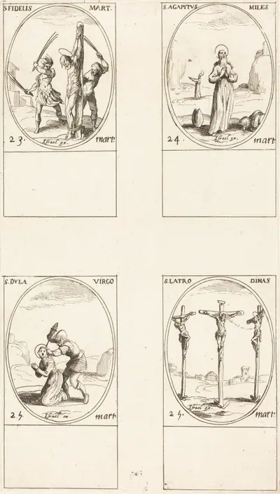 St. Fidelis; St. Agapetus; St. Dula; St. Latro Dimas